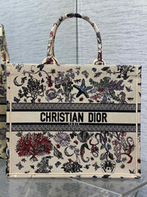 Dior original cotton large book tote bag M1286 beige