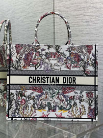 Dior original cotton large book tote bag M1286 white