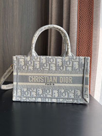 Dior original cotton mini book tote S5573 grey