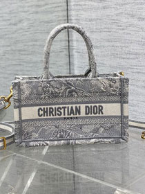 Dior original cotton mini book tote S5573-2 grey