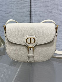 Dior original grained calfskin medium bobby bag M9319 white