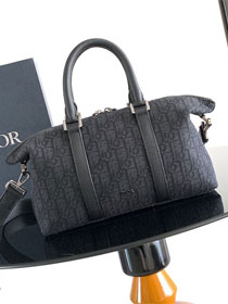 Dior original jacquard Weekender 25 handbag 1ESPO322 black