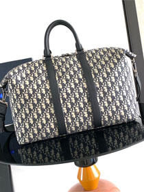 Dior original jacquard Weekender 40 handbag 1ESDU134 blue