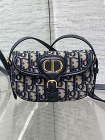 Dior original jacquard mini bobby east-west bag S5713 blue