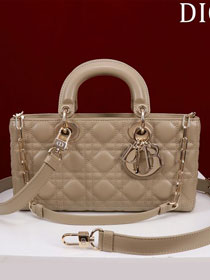 Dior original lambskin medium lady D-Joy bag M0540 apricot