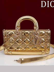 Dior original lambskin medium lady D-Joy bag M0540 gold