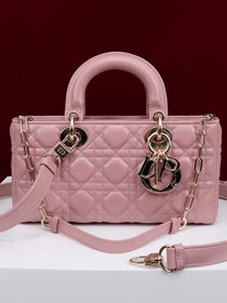 Dior original lambskin medium lady D-Joy bag M0540 pink