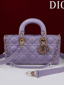 Dior original lambskin medium lady D-Joy bag M0540 purple