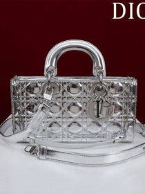 Dior original lambskin medium lady D-Joy bag M0540 silver