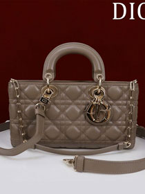 Dior original lambskin medium lady D-Joy bag M0540 warm taupe