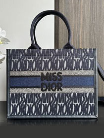 Dior original denim medium book tote bag M1296 blue