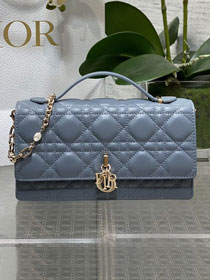 Dior original lambskin my dior mini bag S0980 denim blue