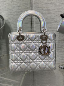 Dior original pearlescent lambskin small my ABCdior bag M0538 silver