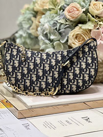 Dior original cotton lounge chain bag M9080 blue