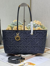 Dior original denim medium toujours tote bag M1166 dark blue