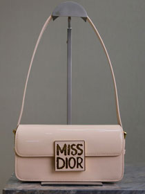 Dior original patent calfskin miss dior flap bag M2610 light beige