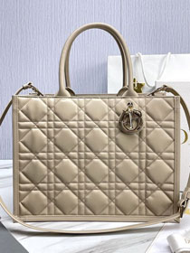 Dior original calfskin medium book tote bag M1324 beige