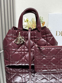 Dior original calfskin medium toujours bag M2821 bordeaux