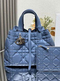 Dior original calfskin medium toujours bag M2821 denim blue