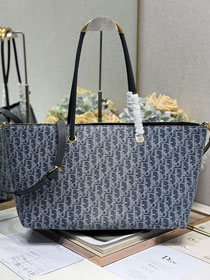 Dior original denim large toujours tote bag M1167 blue