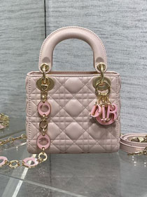 Dior original lambskin mini lady dior bag M0505 pink