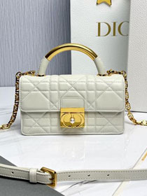 Dior original calfskin small ange top handle bag M4401 white