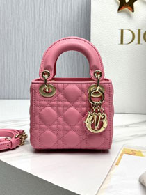 Dior original lambskin micro lady dior bag S0856 pink