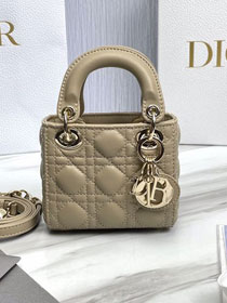 Dior original patent calfskin micro lady dior bag S0856 apricot