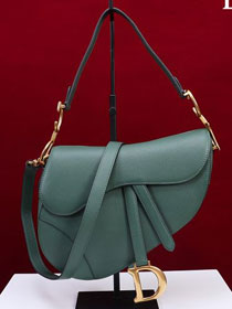 Dior original grained calfskin saddle bag M0455 green