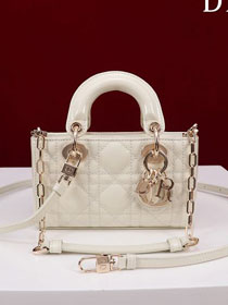 Dior original patent calfskin lady D-Joy micro bag S0910 white