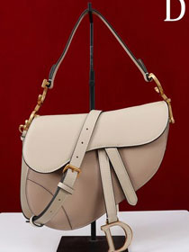 Dior original smooth calfskin saddle bag M0455 beige&apricot