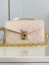 Louis vuitton original calfskin pochette metis east west handbag M14322 dune