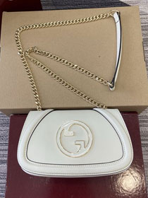 GG original calfskin blondie small shoulder bag 815711 white