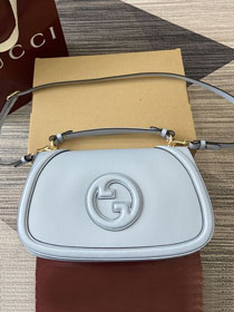 GG original calfskin blondie small top handle bag 815714 light blue