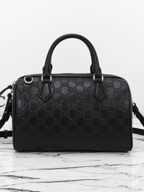 GG original calfskin emblem medium boston bag 848886 black