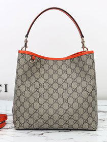 GG original fabric emblem medium bucket bag 815103 orange