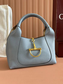 GG original calfskin softbit medium top handle bag 837467 light blue
