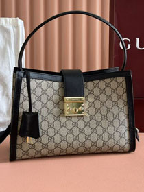 GG original fabric padlock large top handle bag 838991 black