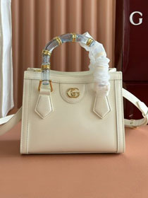 GG original calfskin diana small tote bag 832936 white