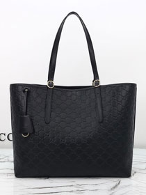GG original calfskin emblem large tote bag 847455 black