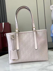 GG original calfskin emblem medium tote bag 847456 light pink