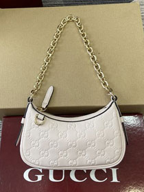 GG original calfskin emblem small shoulder bag 847091 light pink