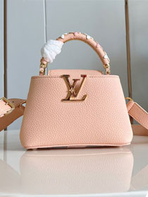 Louis vuitton original calfskin capucines BB handbag M14971 light pink