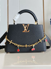 Louis vuitton original calfskin capucines BB handbag M25904 black