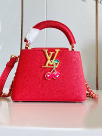 Louis vuitton original calfskin capucines mini handbag M25903 red