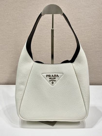 Prada original calfskin small tote bag 1BC127 white
