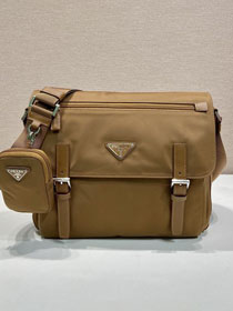 Prada original nylon shoulder bag 1BD953 brown
