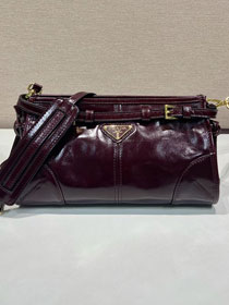 Prada original calfskin bonnie small shoulder bag 1BH215 burgundy