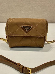 Prada original nylon mini tote bag 1BD643 brown