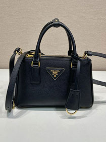 Prada original saffiano calfskin galleria mini bag 1BA916 black